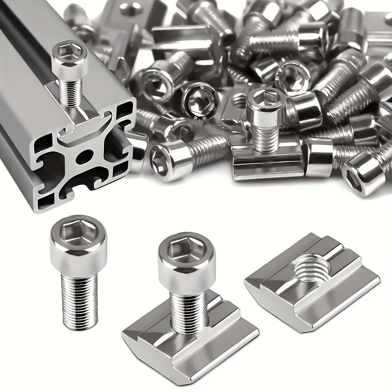 Aluminum T-Slot Profile - 25 Zestawów Stalowych Nakrętek M8 do