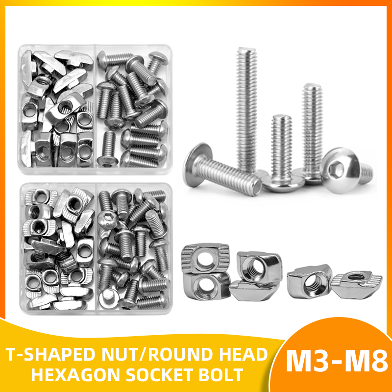 Aluminum T-Slot Profile - Zestaw śrub z nakrętkami T Nakrętka
