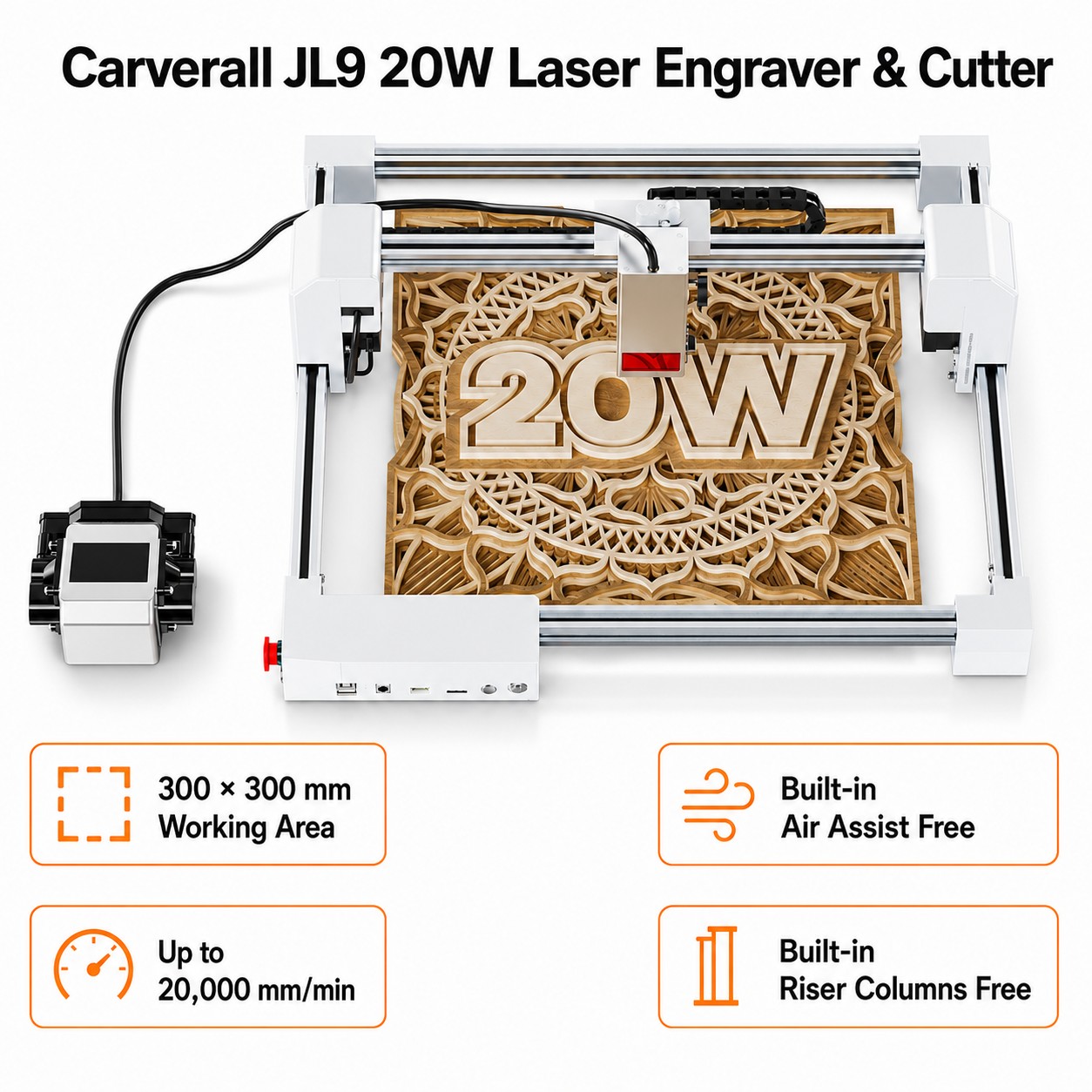 Industrial Laser Engraving Machine - Carverall JL9 20W Laserowy Grawer i