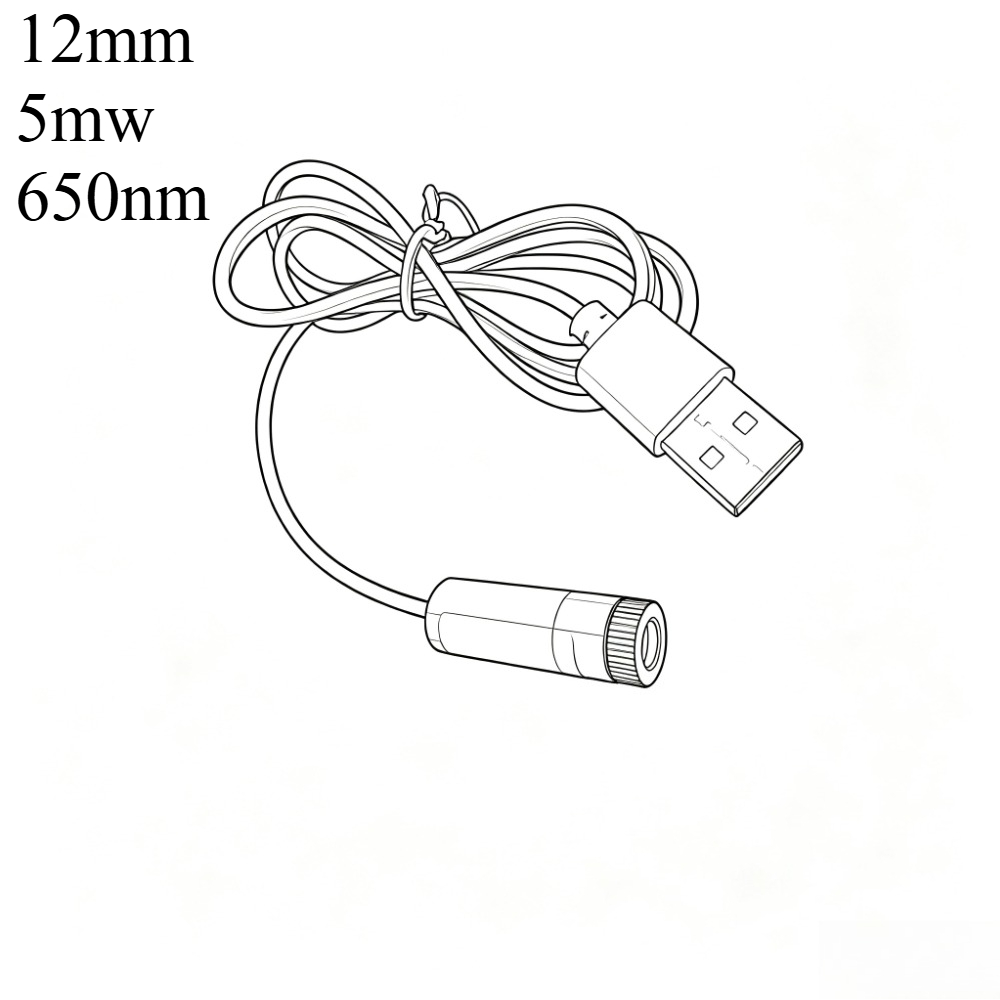 Industrial Laser Line Module - Moduł lasera diodowego 12mm 5mW z